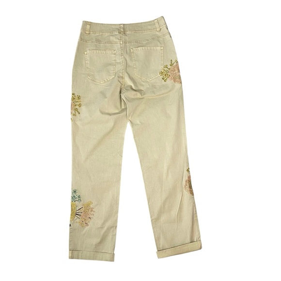 NWT SUNDANCE Floral Embroidered Cargo Boyfriend Pants - Picture 6 of 9